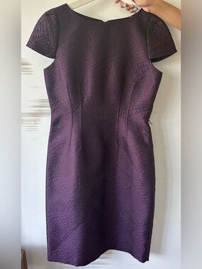 Tahari Plum Textured Sheath Dress